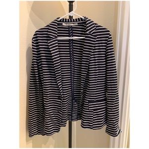 Navy striped soft blazer